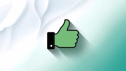 Green Thumbs Up Icon on Gradient Background
