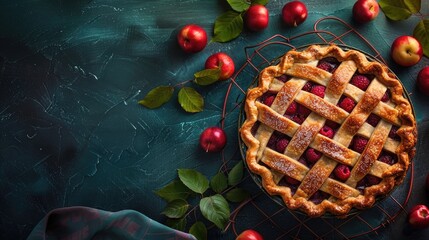 Fresh and delicious pie background