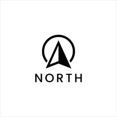 simple north direction arrow logo vector template