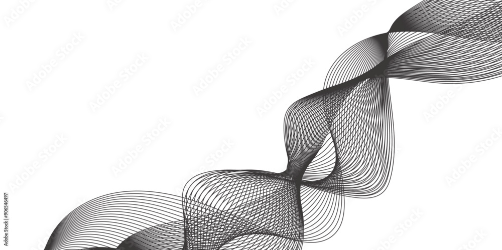 Aufkleber abstract vector line wave graphics on white background. digital frequency track equalizer. stylized 