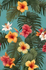 Fototapeta premium seamless background with flowers