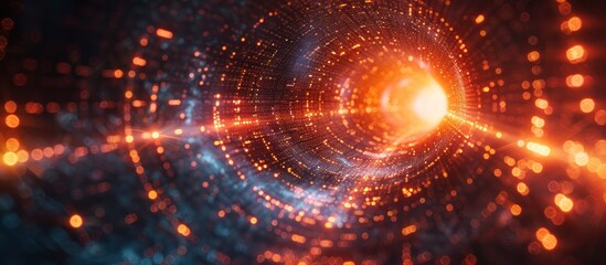 Fototapeta premium Digital Tunnel of Light and Data