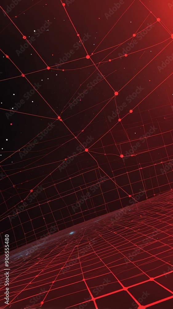 Poster red satellite communication grid concept technology abstract background with copy space
