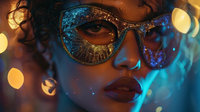 party girl dressed in themed attire for a specific party theme, such as a masquerade or retro costume, adding a creative touch to the celebration.