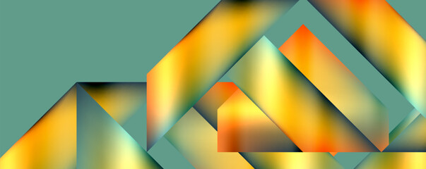 Obraz premium Colorful metallic geometric shapes. Vector Illustration For Wallpaper, Banner, Background, Card, Book Illustration, landing page