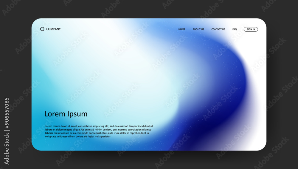 Poster abstract wave futuristic design of landing page. retro gradient mesh website design