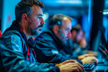 Obraz premium IT Specialist Engaged in Cybersecurity Training Session