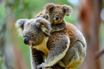 Obraz premium koalas sitting on a branch