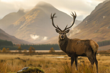 Fototapeta premium scottish stag in the highlands