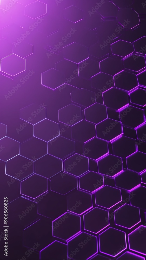 Aufkleber purple hologram hexagon lights projection grid technol technology abstract background with copy spac