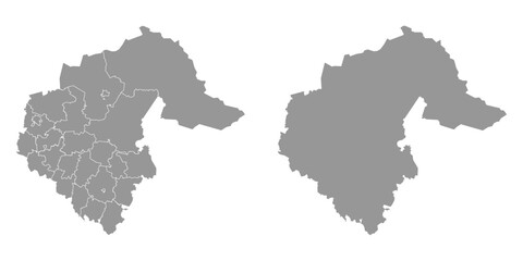 Tyumen Oblast map, administrative division of Russia. Vector illustration.