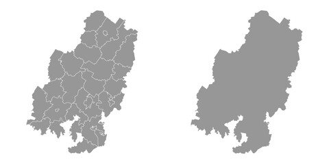 Udmurtia map, administrative division of Russia. Vector illustration.