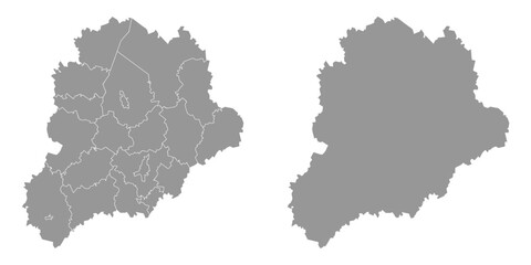 Yaroslavl Oblast map, administrative division of Russia. Vector illustration.
