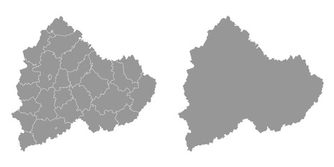 Smolensk Oblast map, administrative division of Russia. Vector illustration.