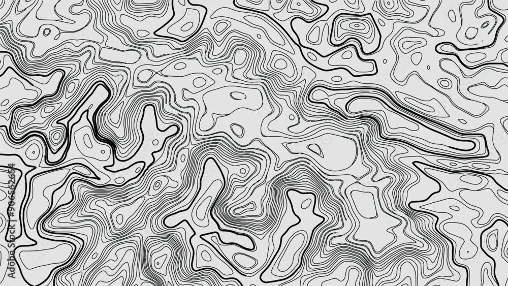 Poster topographic map background. generating a terrain elevation map. grid map. contour map. valleys and m