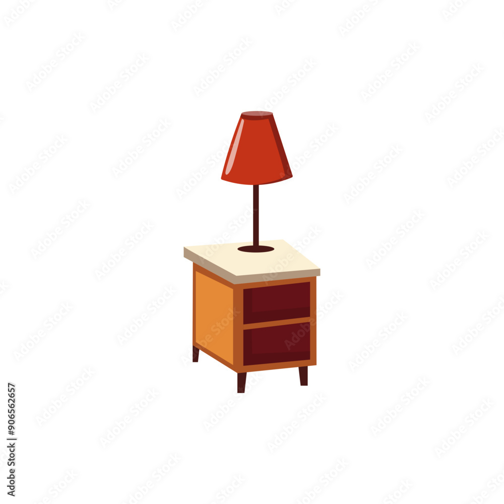 Poster drawer with desk lamp minimalist vector illustration ,simple transparent graphic element .isolated o