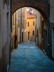 typical side street Montepescali, tuscany, italy