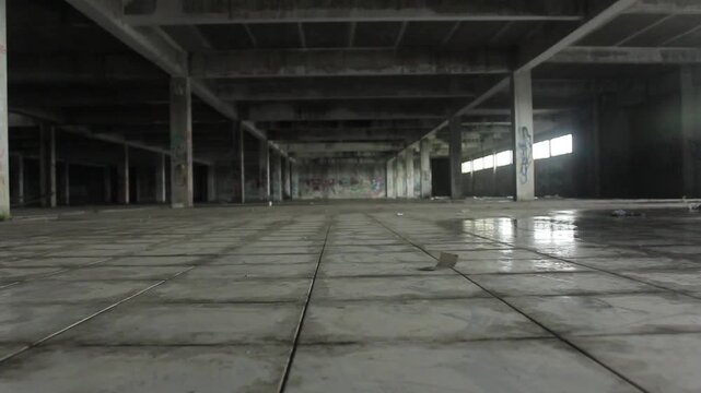 old abandoned warehouse footage