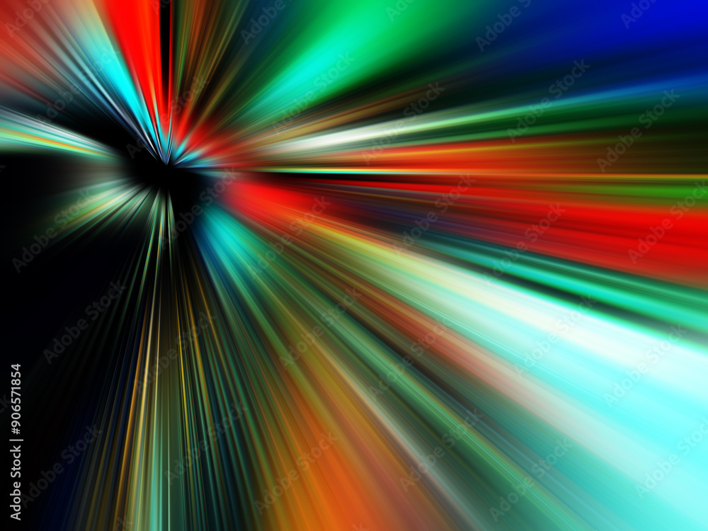 Poster colorful speed light lines velocity rails, trails, acceleration background. speed light streaks back