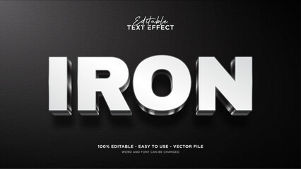 Editable iron 3d text effect, steel text style effect