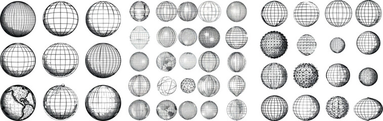 The globe grid is a modern set of  sphere wires and an earth network..