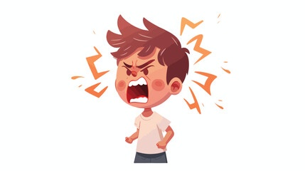 Furious Child Boy Unleashes Thunderous Cries Face 