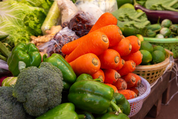 Fresh vegetables selling on market