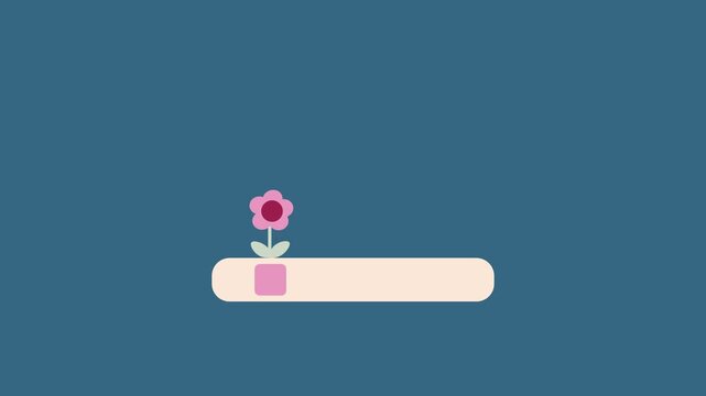 Cute loading animation with pink flower illustration.