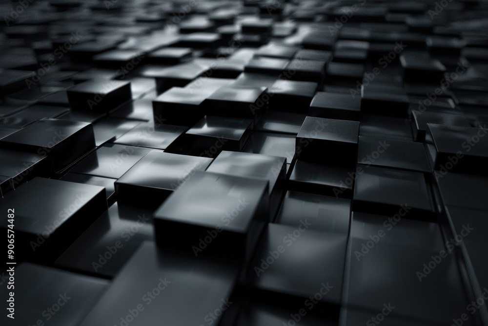 Wall mural 3d background abstract, technology, black color