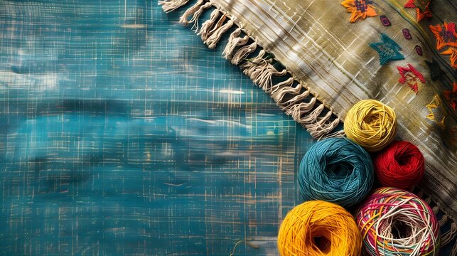 Celebrate National Handloom Day with a poster featuring ample copy space.