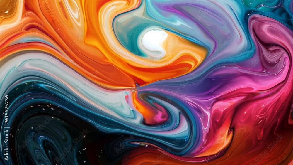 Poster A mesmerizing abstract artwork with vibrant colors and swirling patterns.
