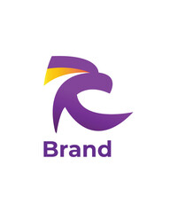 Abstract Eagle head icon logo design template