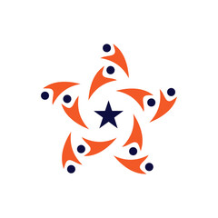 Human and people welfare logo design community care friendship unity vector icon and social organization logo design, human logo design, organization logo, social working