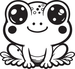 A beautiful frog line art svg design