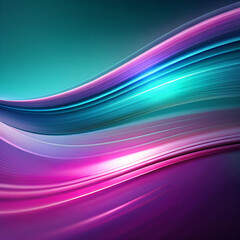 Fluid Gradient Waves, Bright Neon Colors on Dark Teal Background

