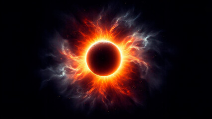 Fototapeta premium Solar Eclipse. View from Space
