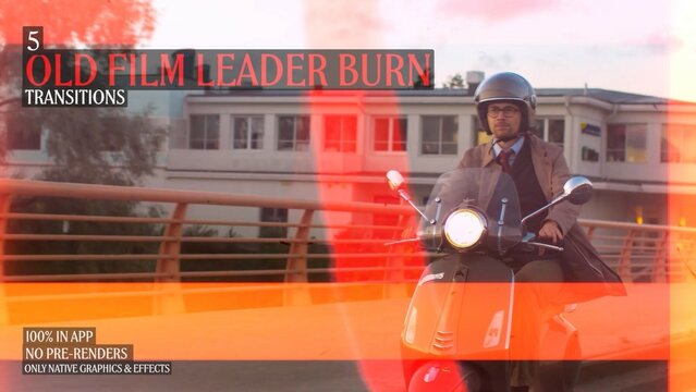 Old Film Leader Burn, Seamless Dynamic Transitions
