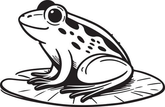 recommend clip art: A beautiful frog line art svg design