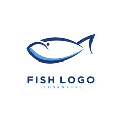 Fish logo design element vector with creative idea