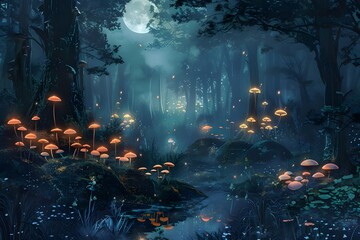 Enchanted Forest at Night