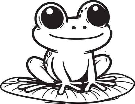 recommend clip art: A beautiful frog line art svg design
