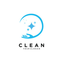 Cleaning logo design element vector with creative idea