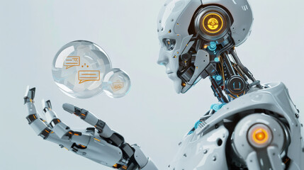 Fototapeta premium Modern AI Chatbot as Robot or Cyborg