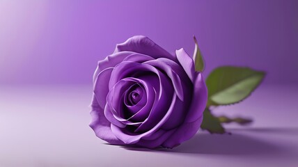 Bouquet of Purple Roses on a 3D Defocused Purple Background for Product Presentation. Made with Generative AI Technology