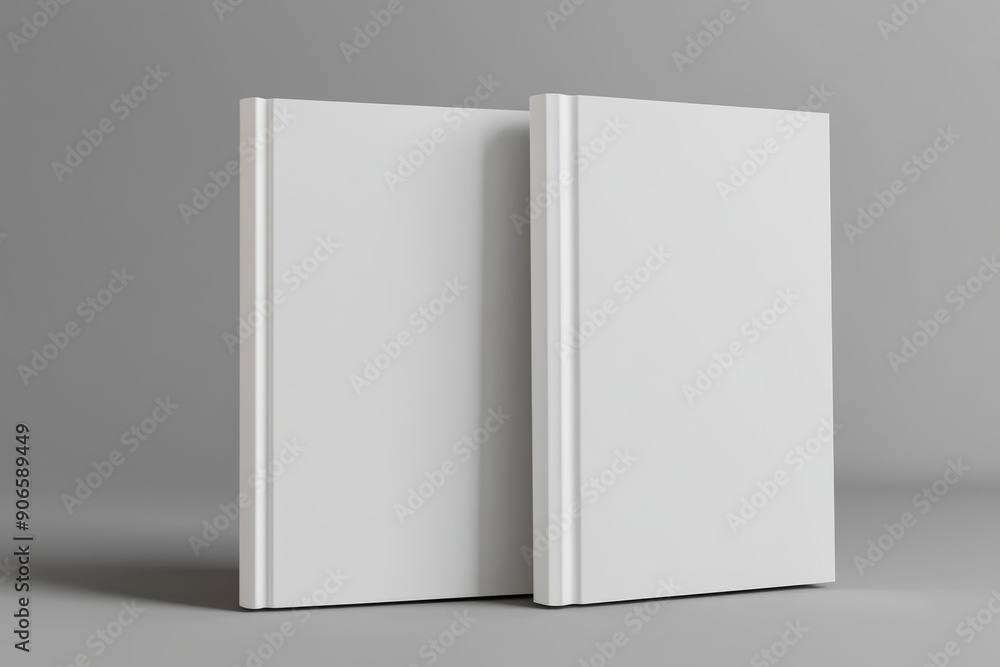 Poster the mockup is a realistic 3d illustration of a book model standing upright in front of an isolated g