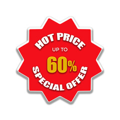 Hot Price banner label, Special Offer, promo sticker, isolated on transparent background