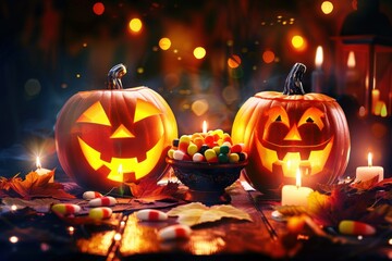 Fototapeta premium Halloween Pumpkin Display