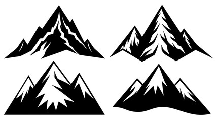 High-Quality Mountain Peaks Silhouette for Adventure and Travel Designs