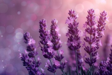 Naklejka premium Vibrant Purple Lavender Field