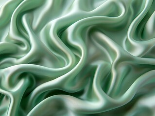 Obraz premium Abstract Textured Surface, Green and White Wave Pattern